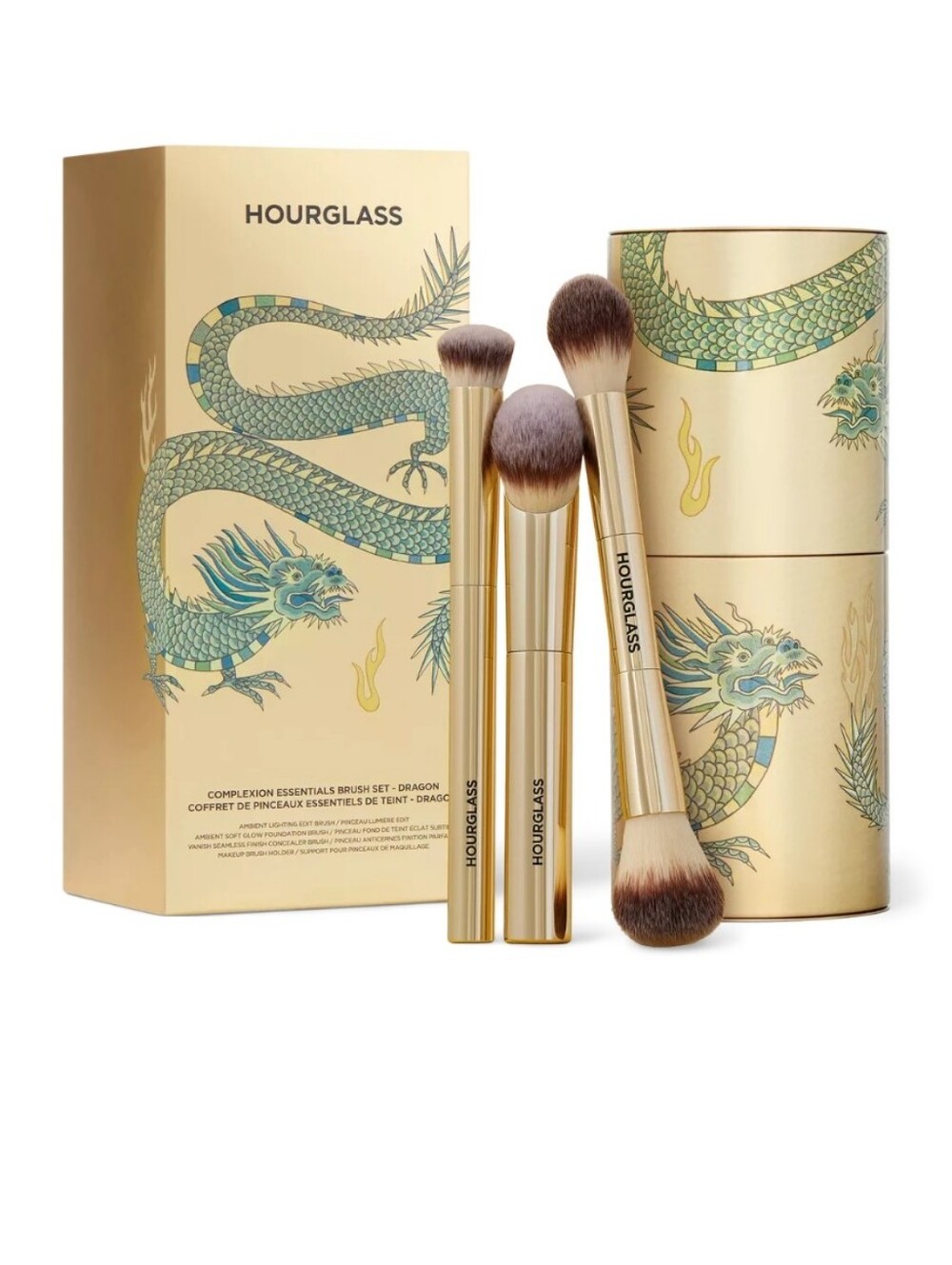 0Hourglass Dragon Edition Gold Complexion Brush Set limited edition.